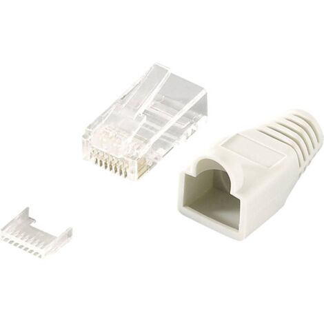 LogiLink MP0023 Connettore RJ45 CAT 6, non schermato MP0023 Spina dritta Poli: 8P8C Grigio 100 pz.