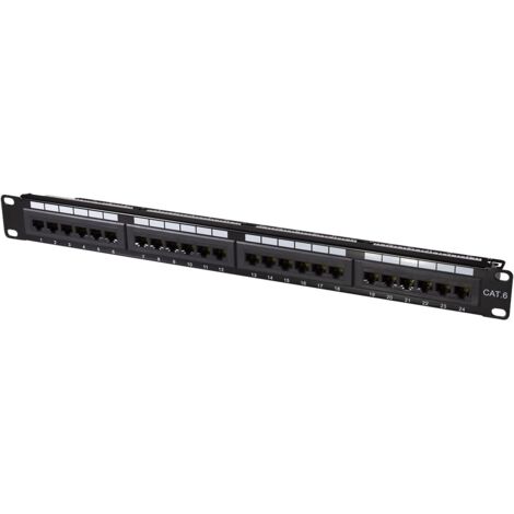 Logilink NP0004A Patch Panel 24 Porte RJ45 Cat6 Non Protetto per Reti Ethernet Professionali