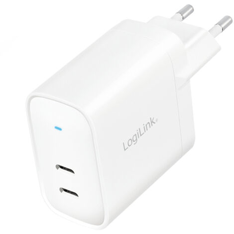 LogiLink PA0282 USB Ladegerät 20 W 2x USB-C® USB PD Weiß Innenbereich USB Power Delivery (USB-PD)