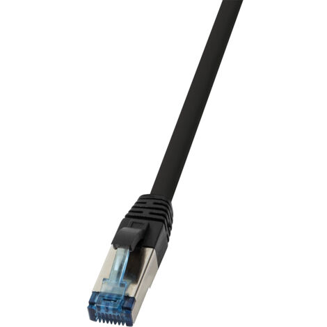 LOGILINK Patchkabel, PUR, Cat.6A, S/FTP, schwarz, 0,5 m