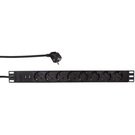LOGILINK PDU8C02 UNIDAD DE DISTRIBUCIÓN DE ALIMENTACIÓN 1U NEGRO 8 TOMA(S) DE CA