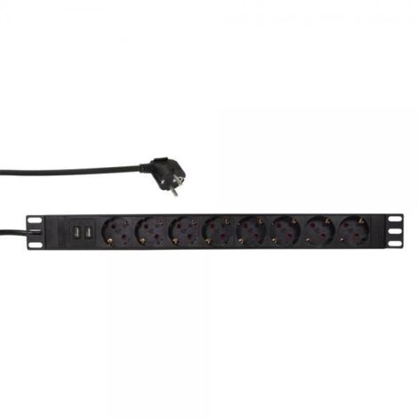 LOGILINK PDU8C02 UNITÀ DI DISTRIBUZIONE DELL'ALIMENTAZIONE 1U NERO 8 PRESA/E AC