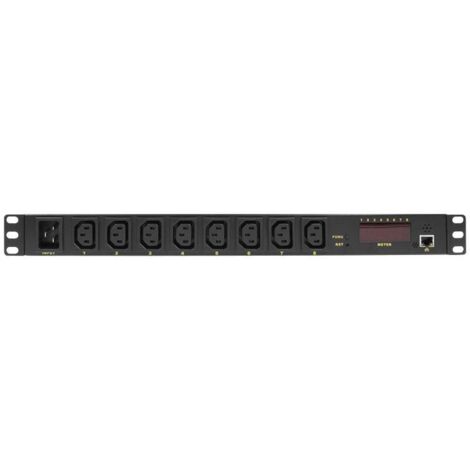 LogiLink PDU8P01 Steckdosenleiste 8 AC-Ausgänge, 1HE, Schwarz, PDU8P01