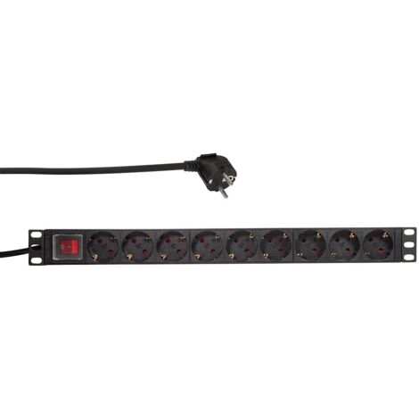 LogiLink PDU9C02 unità di distribuzione dell'energia (PDU) Nero 9 presa(e) AC