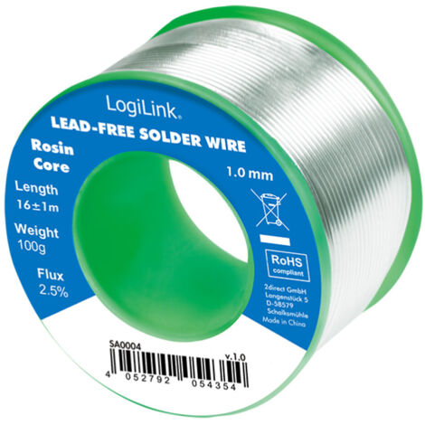 Logilink Stagno in Rotolo per Saldatura Senza Piombo Rame   1 mm 100g