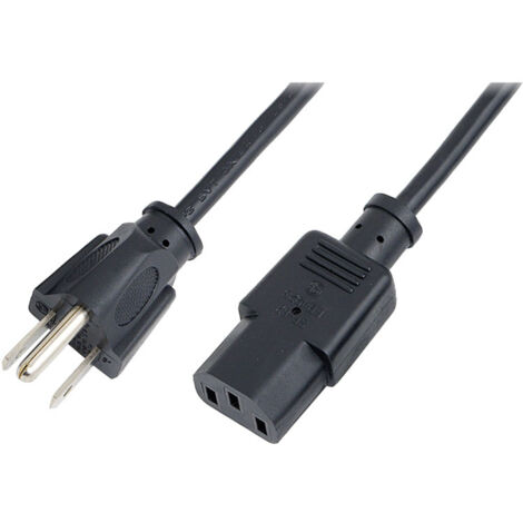 LogiLink Strom Anschlusskabel [1x NEMA 5-15 Stecker - 1x Kaltgeräte-Stecker C13] 1.80 m Schwarz