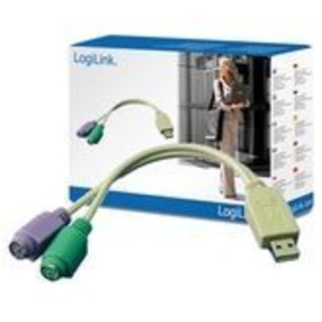 LogiLink USB 1.1 Anschlusskabel [1x USB 1.1 Stecker A - 2x PS/2-Buchse]  15.00 cm