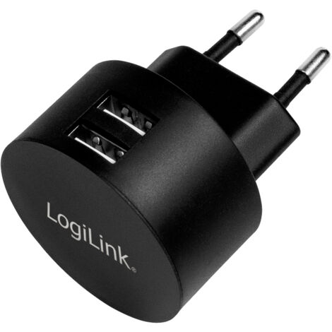 LogiLink  USB Ladegerät 10.5 W 2x USB-A  Schwarz Innenbereich