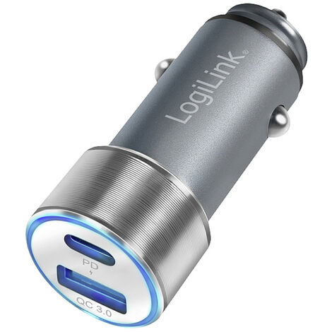 LogiLink  USB Ladegerät 36 W 1x USB-A, 1x USB-C® USB PD Silber KFZ USB Power Delivery (USB-PD)