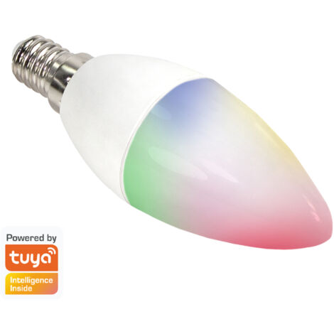 LOGILINK Wi-Fi Smart LED-Lampe SH0119, Kerze, E14, 350 lm, 4 W, WW, KW + RGB