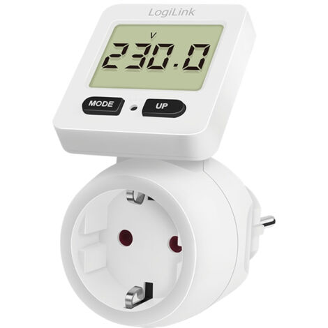 LogiLink ZUB Energiekostenmessgerät weiß mit 180° drehbarem Display
