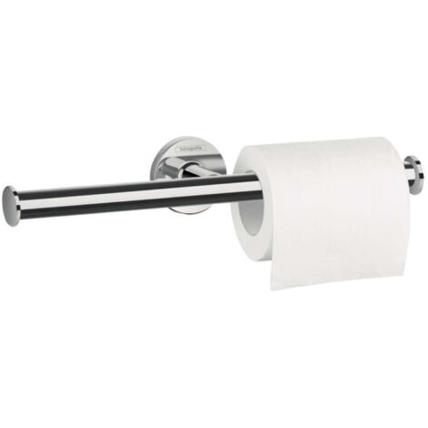 Hansgrohe – Porte-papier toilette en laiton chrome brillant – Montage mural avec fixation dissimulée – Longueur 7.7 cm, largeur 29.6 cm – 41717000