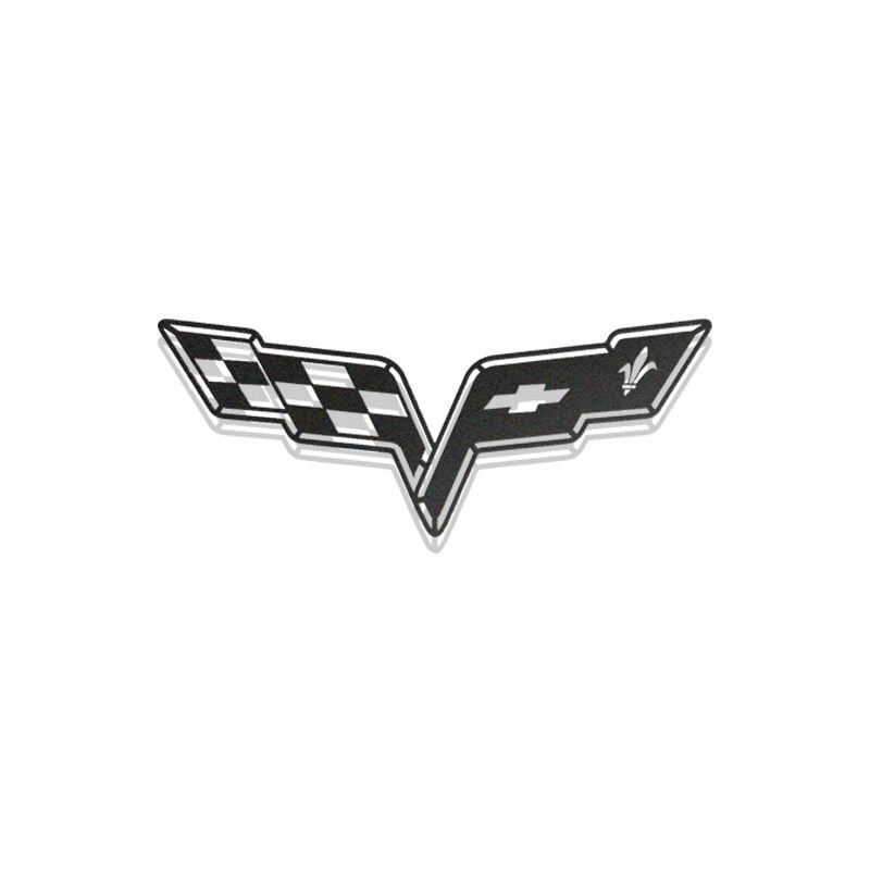 Logo - corvette - décoration murale en métal - Silhouette de voiture, Œuvre d'Art Iconique rétro et pour la Décoration d'Intérieur de vos murs