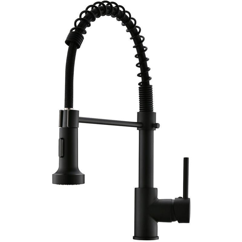 Saniverre - loire Robinet mitigeur cuisine avec douchette 2 jets chrome noir mat