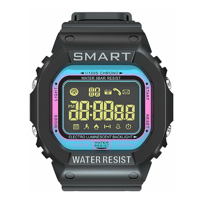 

LOKMAT MK22 Pulsera inteligente BT Reloj inteligente para hombre Deporte Fitness Podometro Resistencia al agua Reloj recordatorio de llamada Reloj