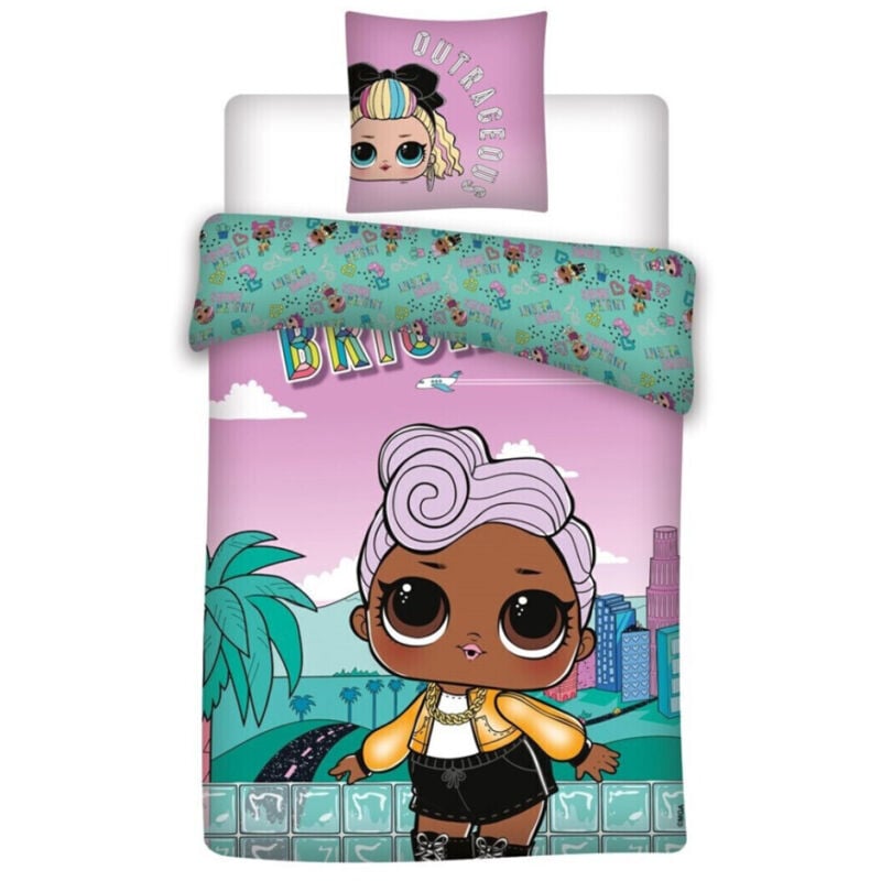 Parure de lit réversible Poupées LOL Surprise - -Outrageous- - 140 cm x 200 cm