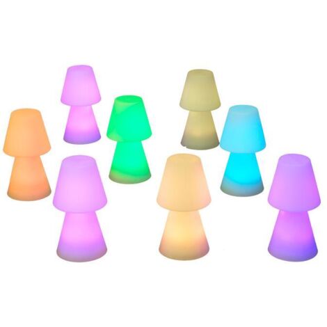 LOLA 45 cm Lámpara de mesa con batería recargable. Luz LED RGB. Fabricada en España