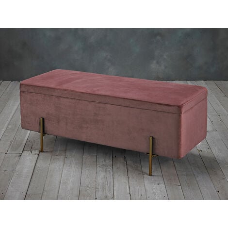 Storage Ottoman Bench Storage Bench Safety Hinge - Pink