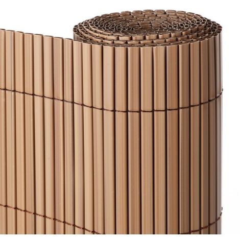 LOLAhome Cañizo PVC de Doble Cara Marrón 3x1,5 metros. Resistente 1.200 gr/m2, Decorativo y Fácil Instalación. Alta Privacidad y Ocultación para Valla, Jardín, Balcón o Terraza