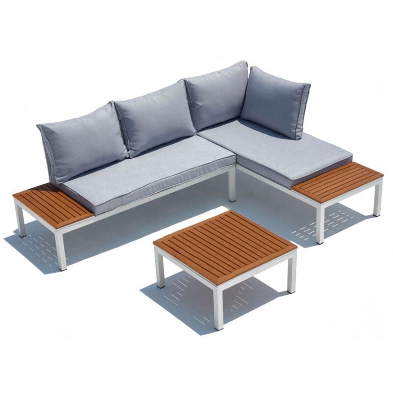 

Lolea: Conjunto de jardín de aluminio y acero Blanco y Gris - Blanco