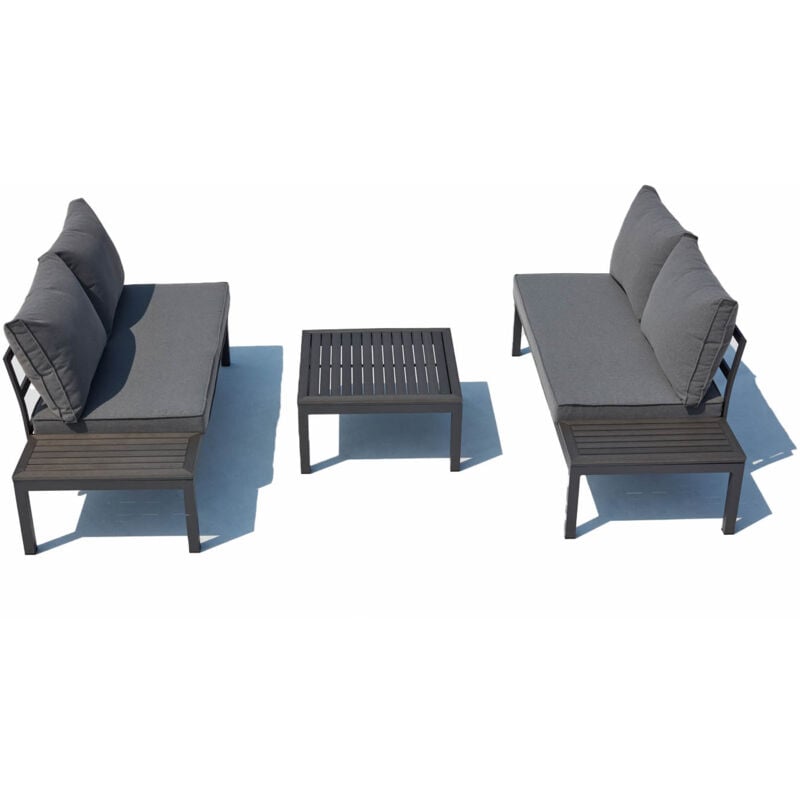 Concept-usine - Salon de jardin 4 places en aluminium et