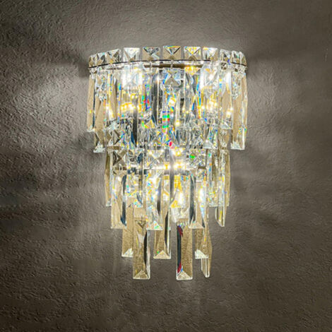 LOLLANDA Applique murale de luxe en cristal, luminaire mural LED, éclairage de décoration intérieure haut de gamme-Source lumineuse non incluse-Doré-22x28cm