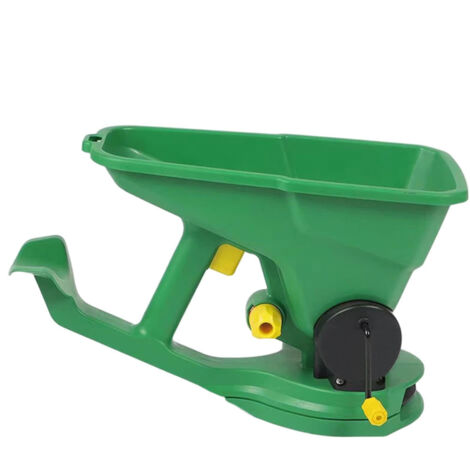 LOLLANDA Épandeur d'engrais portable pour pelouse, 39 x 25 x 17 cm, petit épandeur de graines, capacité de 1,5 litre, contrôle à 5 vitesses, pour jardins