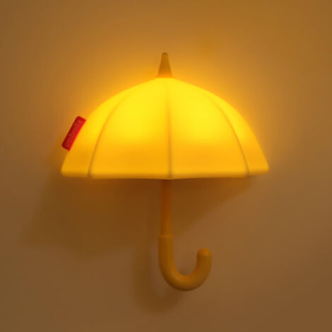 LOLLANDA Mini veilleuse parapluie — Lampe tactile (par simple effleurement) Intensité réglable sur 3 niveaux — Rechargeable par USB Fonction minuterie