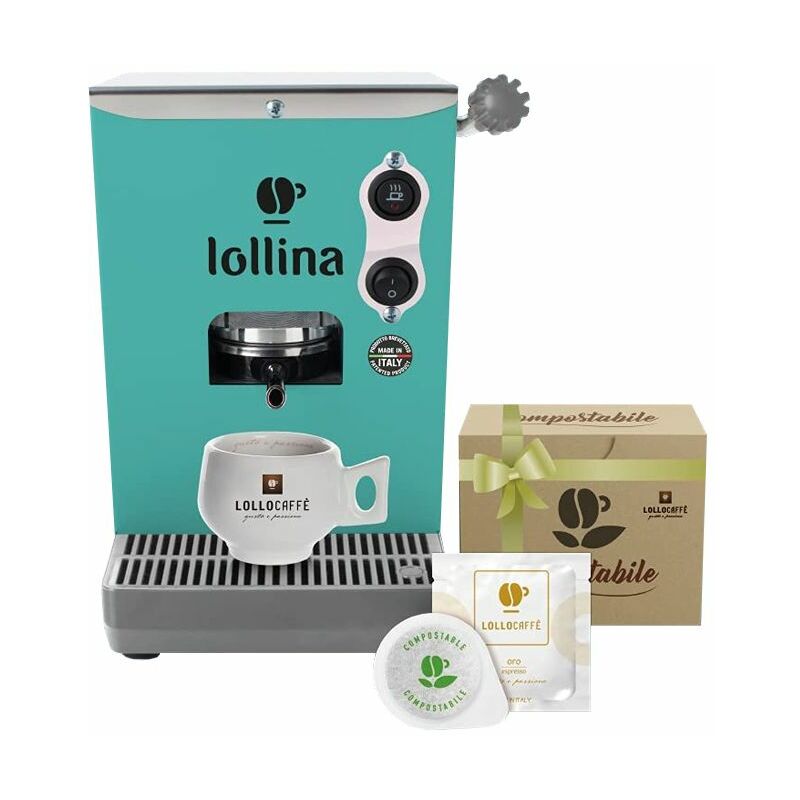 Image of Lollo Caffe - nuova lollina+ (acquamellow) - macchina caffe` espresso a cialde + 40 cialde miscela oro - lollinaacquamellow