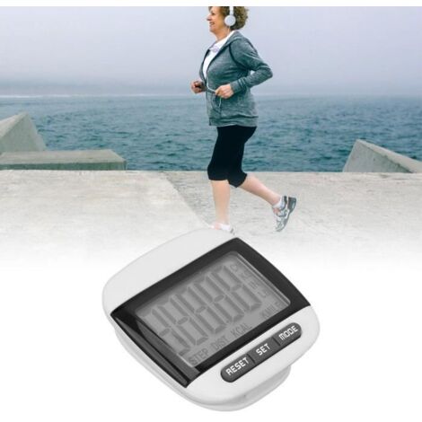LON® Compteur de pas pour personnes âgées de haute qualité, écran LCD, podomètre de marche précis avec clip (noir) 110027