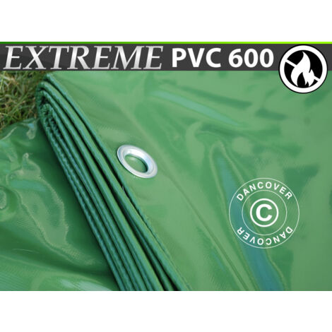 Lona 10x12m, PVC 600g/m², Verde, Ignífuga