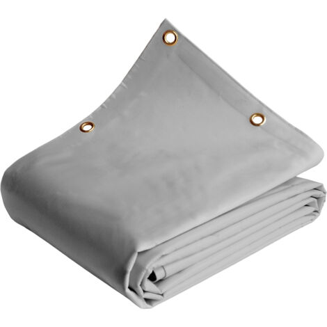 Lona Agrícola 8x12 m Gris - Garantía de 8 años TECPLAST - LP640AG - Lona de PVC impermeable para equipos agrícolas