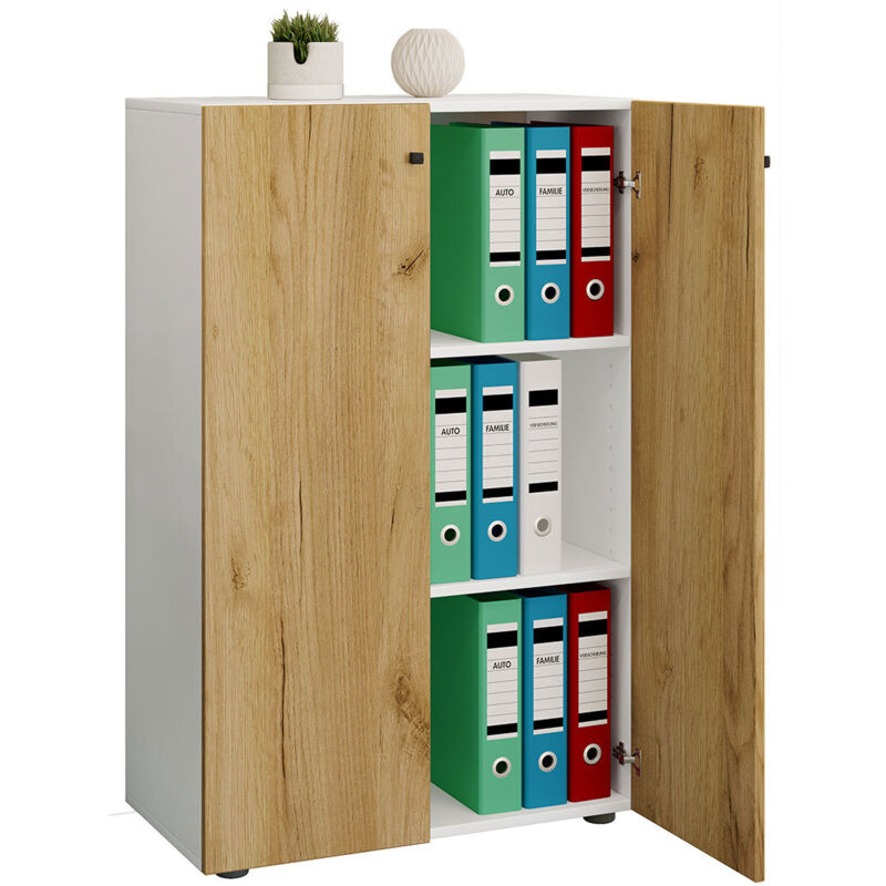 Ebuy24 - Bureautique Lona l. 70 x h. 111 x p. 38 cm Blanc/Hong Eiche