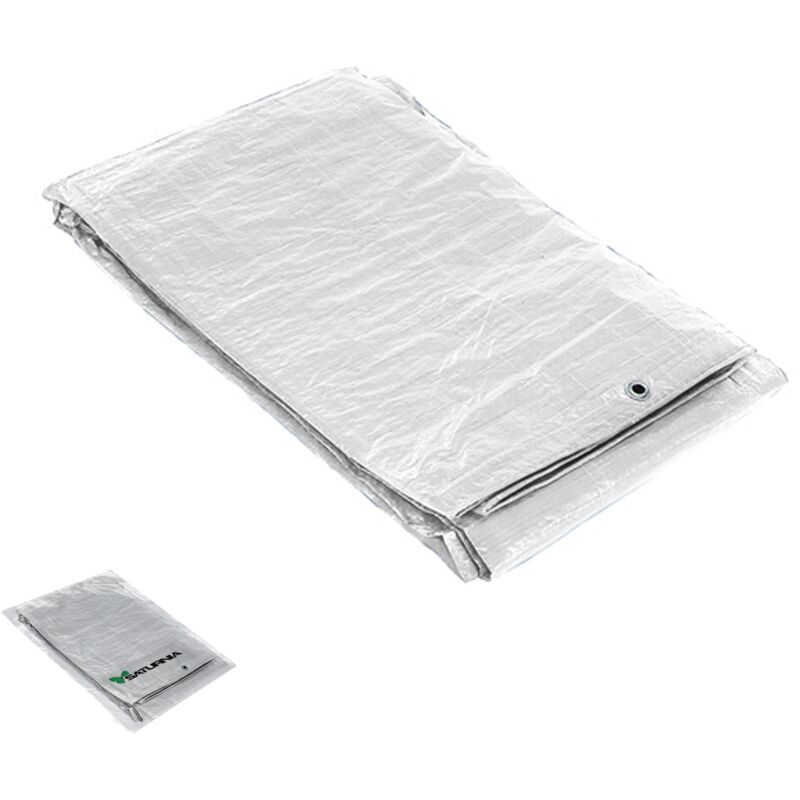 

Lona impermeable reforzada 6x12 metros (aproximadamente) con ojetes metálicos, lona de protección duradera, color blanco.