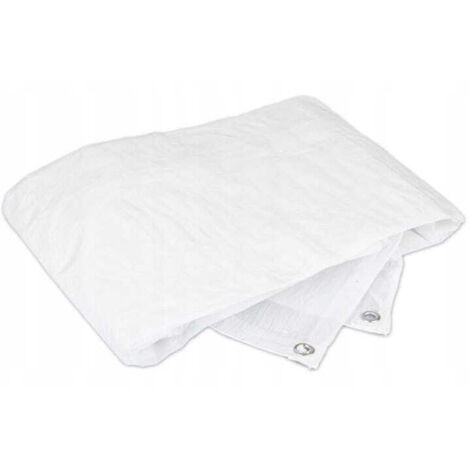 Lona blanca de 4x5 m, duradera e impermeable.