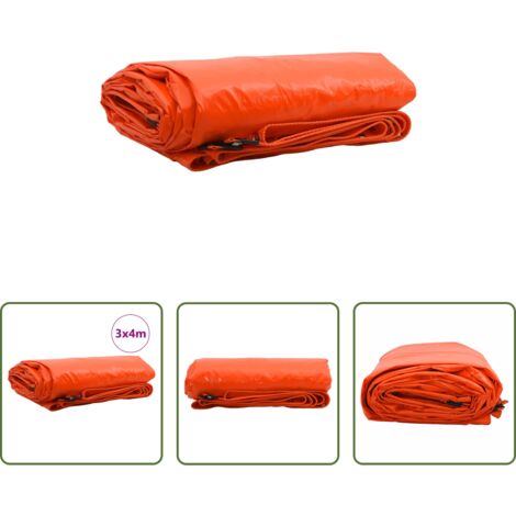 Lona con PVC -  Lona 650g / m² Naranja 3 x 4 m Lona con recubrimiento de PVC