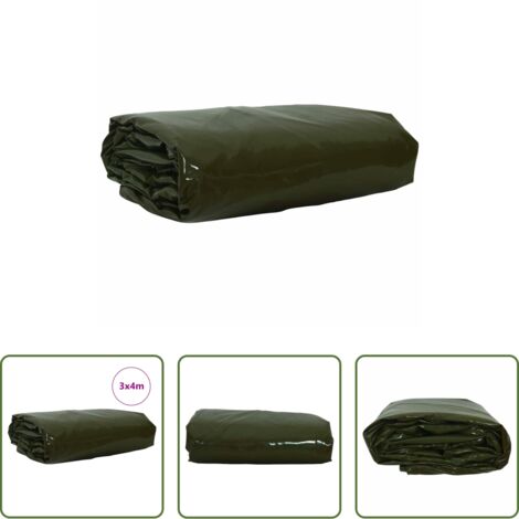 Lona con PVC -  Lona 650g / m² Verde Oliva 3 x 4 m Lona con recubrimiento de PVC