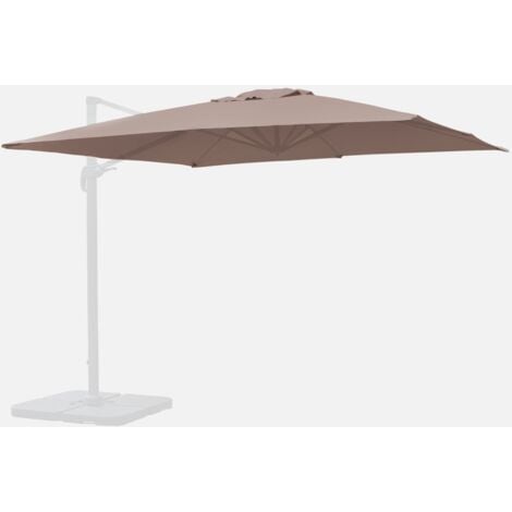 Lona de 3x3m sombrilla cuadrada desplazada, Lona para sombrilla Falgos, Pardo, 296x296x296 cm