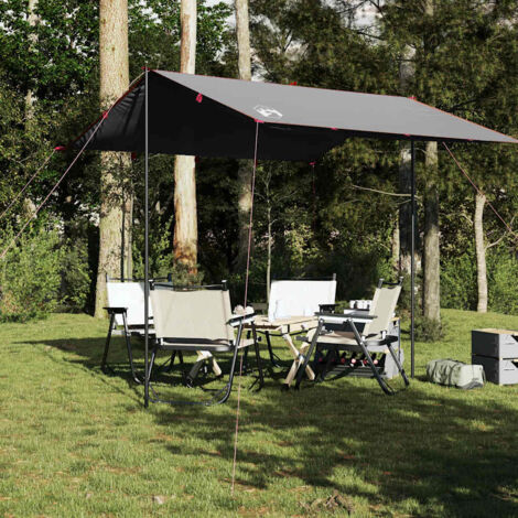 Lona de camping impermeable gris y naranja 300x294 cm