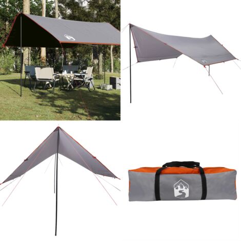 Lona de camping impermeable naranja 430x380x210 cm - Toldo de camping - Lona impermeable