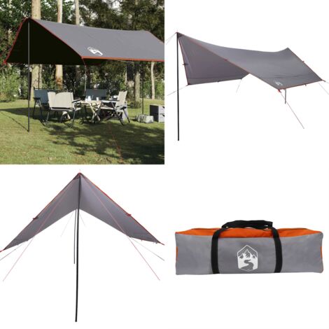 Lona de camping impermeable naranja 430x380x210 cm - Toldo de camping - Toldo impermeable