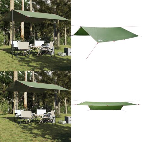 Lona de camping impermeable verde 360x294 cm - Toldo de camping - Lona impermeable