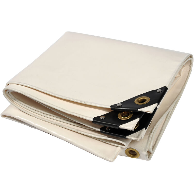 

Lona de protección PLA47 Premium 400 x 700 cm; blanco con ojales, PVC de 650 g/m², cubierta, lona de protección. Impermeable y a prueba de desgarros,