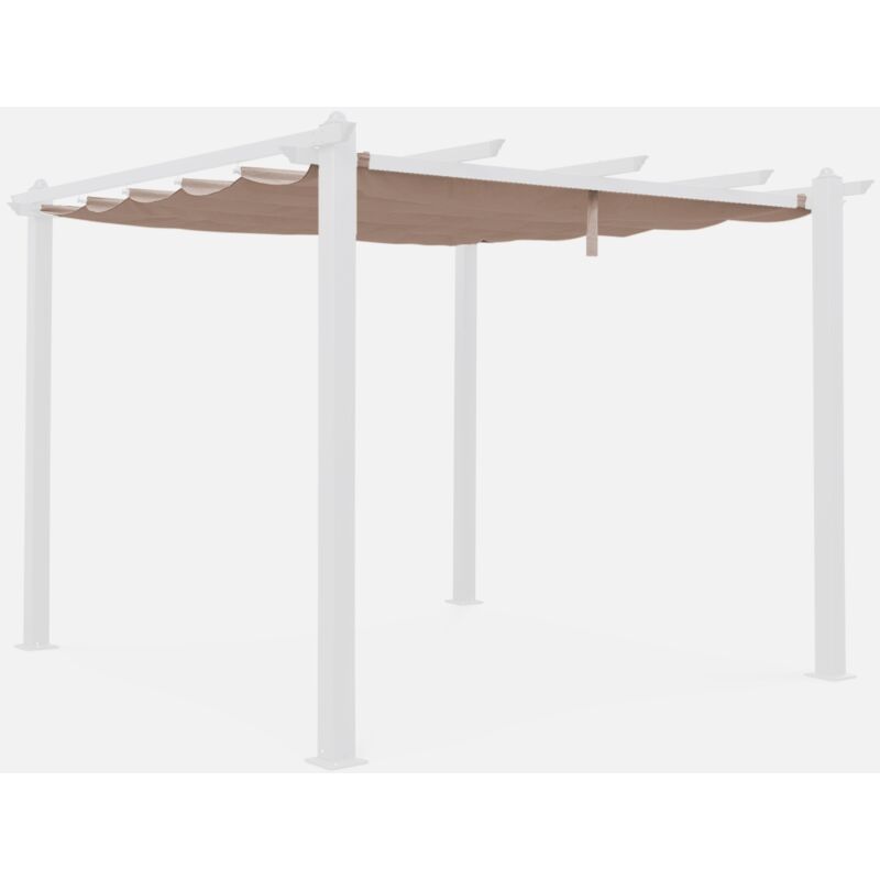

Lona de techo corredizo para pérgola Condate de 3x3m - Pardo