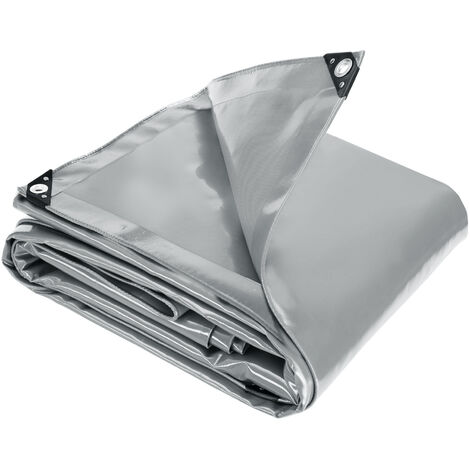 Lona de tela impermeable gris - lona impermeable resistente, cubierta de protección con ojales, lona protectora para jardín - 2 x 3 m