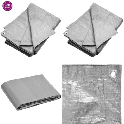Lona HDPE gris 180 g/m² 6x6 m - Toldo de jardín - Protección de muebles