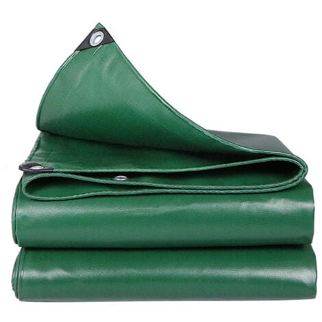Lona impermeable multiusos SDLOGAL, 400 g/m², 5x7m, Lona protectora con ojales, Cobertura exterior impermeable para camiones, muebles de jardín, madera lona impermeable reforzada - Verde