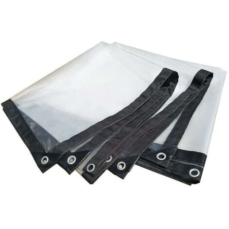 Lona impermeable transparente de 3 m con ojales - Lona impermeable grande para uso exterior, protección solar, impermeable y resistente a la intemperie para muebles de jardín, piscina