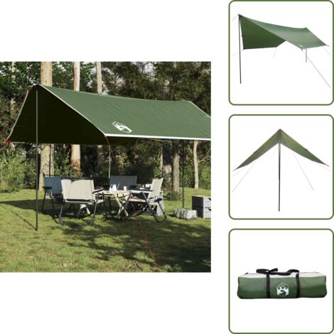 Lona impermeable - vidaXL Lona de camping impermeable verde 430x380x210 cm - Toldo verde