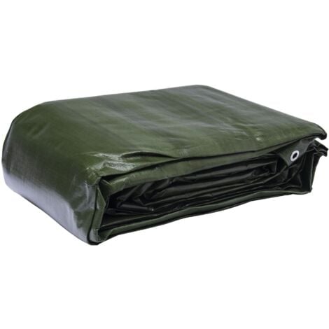 Lona multifuncional negra y verde 240 g/m2 WERKA PRO 5 x 8 m